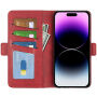 Etui zamykane ze skóry PU do iPhone 15 Pro Max - czerwone