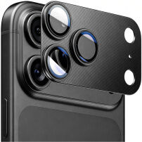 ENKAY Szkło hartowane z metalową ramką do ochrony soczewek aparatu do iPhone 18 Pro - czarne