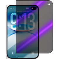 Matowe szkło hartowane Anti-Spy i Anti-Blue-Ray z czarną ramką na przedni wyświetlacz do iPhone Duo