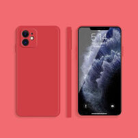 Ochronne etui silikonowe z prostymi krawędziami do iPhone 12 mini - czerwony
