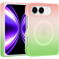 Przezroczyste Etui z gradientem kolorów i MagSafe do iPhone Duo - różowo-zielone