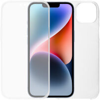 Dwuczęściowe Etui zamykane na przód i tył do iPhone 14 - przezroczyste