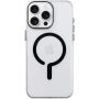 Przezroczyste Etui z twardego plastu z czarnym MagSafe do iPhone 15 Pro Max - przezroczyste