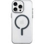 Przezroczyste Etui z twardego plastu z szarym MagSafe do iPhone 15 Pro Max - przezroczyste