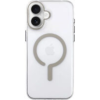 Przezroczyste Etui z twardego plastiku z beżowym MagSafe do iPhone 16 - przezroczyste