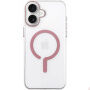 Transparentne Etui z twardego tworzywa sztucznego z różowym MagSafe do iPhone 16 - przezroczyste