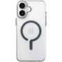 Przezroczyste Etui z twardego plastiku z szarym MagSafe do iPhone 16 - przezroczyste