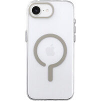 Przezroczyste Etui z twardego plastiku z beżowym MagSafe do iPhone 16e / 17e - przezroczyste