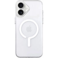 Przezroczyste Etui z twardego plastu z białym MagSafe do iPhone 17 - czyste