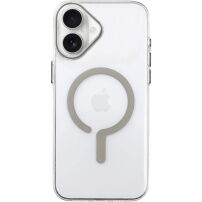 Przezroczyste Etui z twardego plastu z beżowym MagSafe do iPhone 17 - przezroczyste