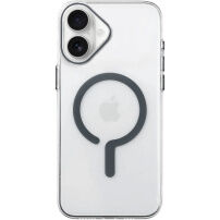 Przezroczyste Etui z twardego plastu z szarym MagSafe do iPhone 17 - przezroczyste