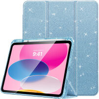 Błyszczące Etui zamykane z miejscem na Apple Pencil do iPad 10,9" (2022) / 11" (2025) - niebieskie