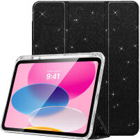 Błyszczące Etui zamykane z miejscem na Apple Pencil do iPad 10,9" (2022) / 11" (2025) - czarne