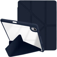 XDcase Etui zamykane z podstawką origami i miejscem na Apple Pencil do iPad Air 13" (2024-2026) / Pro 12,9" (2018-2022) - ciemnoniebieskie