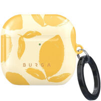 Etui Burga ze wzorem i karabińczykiem do AirPods 4 / 5 - Lemon Tart