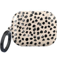 Etui Burga ze wzorem i karabińczykiem do AirPods Pro 3 - Almond Latte