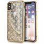 Guess oryginalne etui przezroczyste z błyszczkami do iPhone X / XS - złote