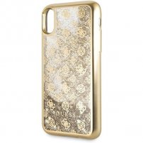 Guess oryginalne etui przezroczyste z błyszczkami do iPhone X / XS - złote