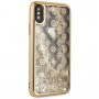 Guess oryginalne etui przezroczyste z błyszczkami do iPhone X / XS - złote