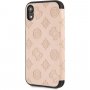 Guess Debossed Peony pokrowiec flip do iPhone XR - beżowy