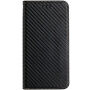 Etui zamykane ze wzorem włókna węglowego do iPhone 15 - czarne