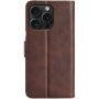 Etui zamykane ze skóry PU do iPhone 15 Pro Max - brązowe