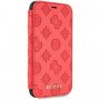Guess Debossed Peony pokrowiec flip do iPhone XR - czerwony