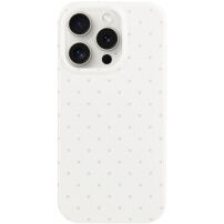 Etui ochronne w kropki do iPhone 14 Pro Max - białe
