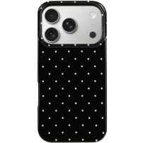 Etui ochronne w kropki do iPhone 17 Pro / 18 Pro - czarny