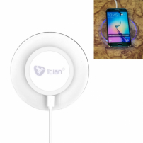 Bezprzewodowa ładowarka / podkładka ładująca Qi z LED podświetleniem dla Apple iPhone - biała