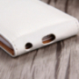 Otwierany elegancki flip futerał dla Apple iPhone 6S / 6 – biało-brązowy