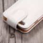 Otwierany elegancki flip futerał dla Apple iPhone 6S Plus / 6 Plus – biało-brązowy