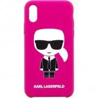 Karl Lagerfeld Body Iconic etui silikonowe do iPhone XR - fuksjowe